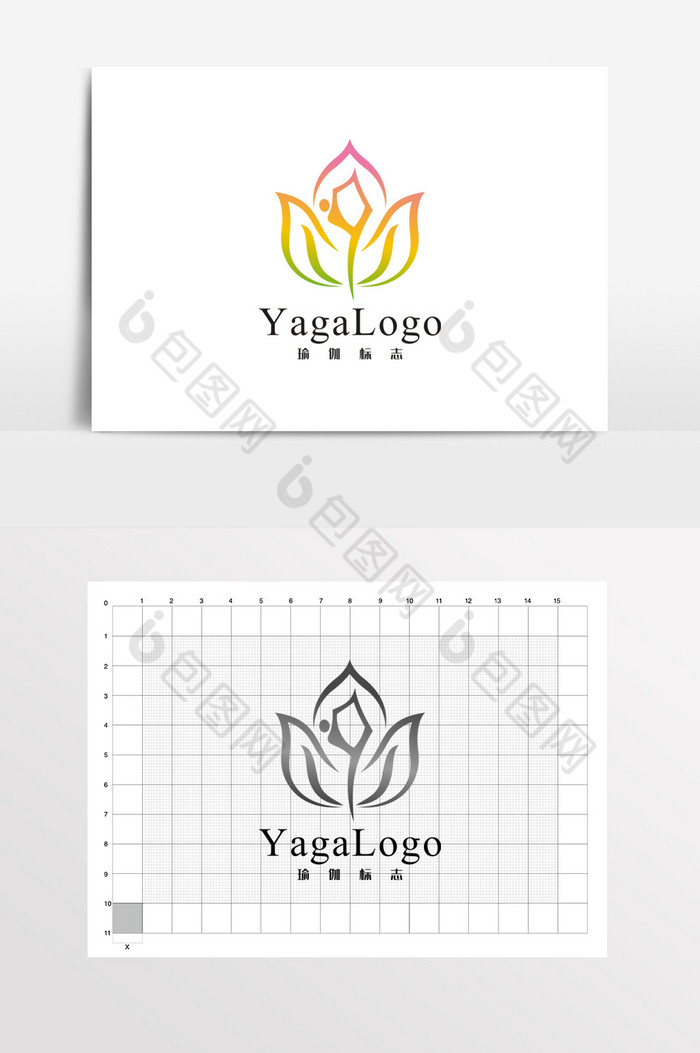 瑜伽舞蹈健身瘦身LOGO标志VI图片图片