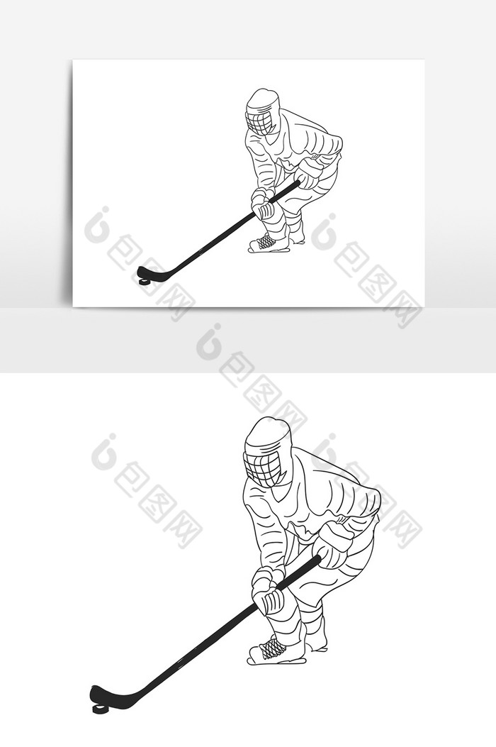 线描运动会冰球运动AI图片图片