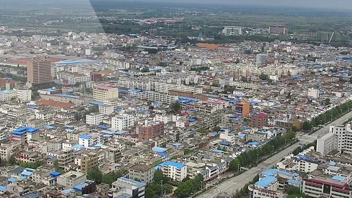 航拍小城市城镇全景