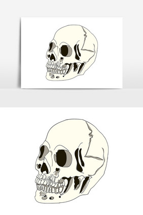 骨骼破碎的骷颅头头骨矢量AI
