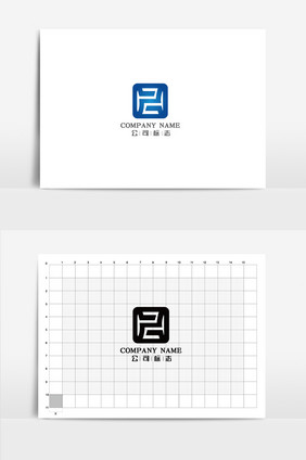 蓝色渐变矢量H鼎形logovi应用