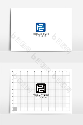 蓝色渐变矢量H鼎形logovi应用图片