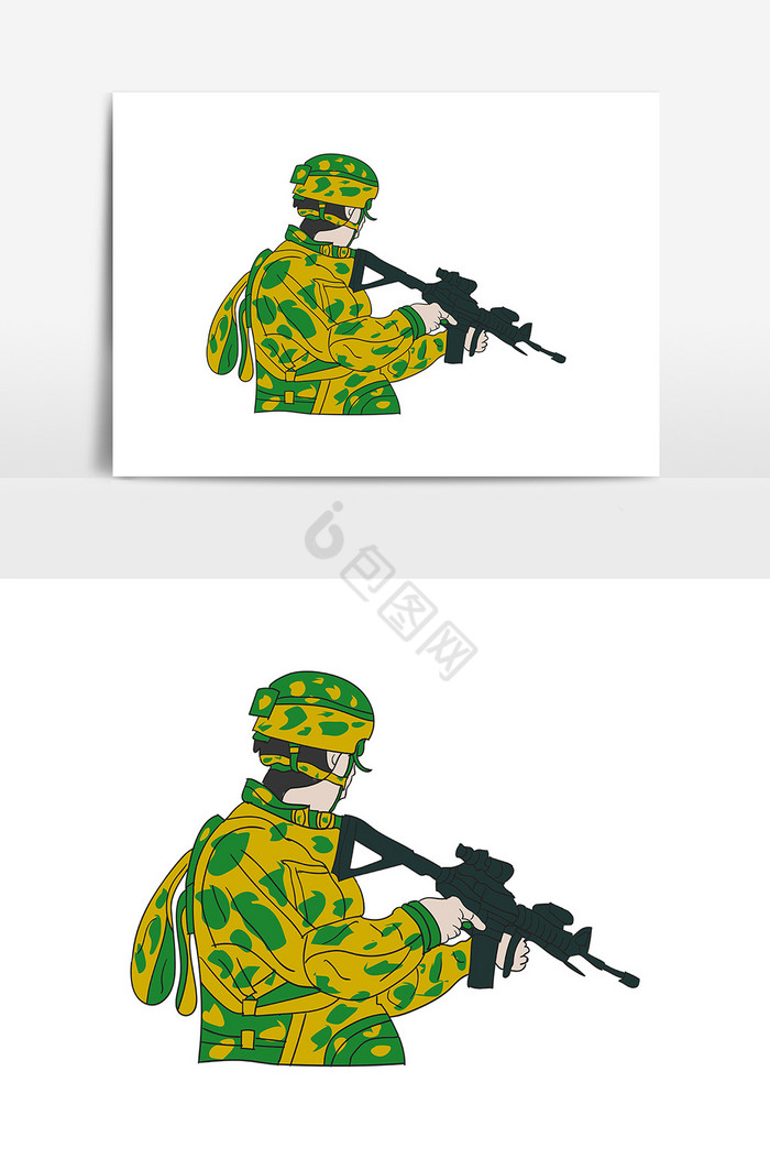 军队士兵迷彩AI图片