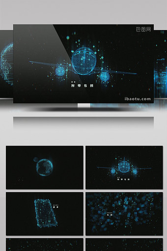 炫酷粒子网络世界科幻电影标题开场AE模板图片