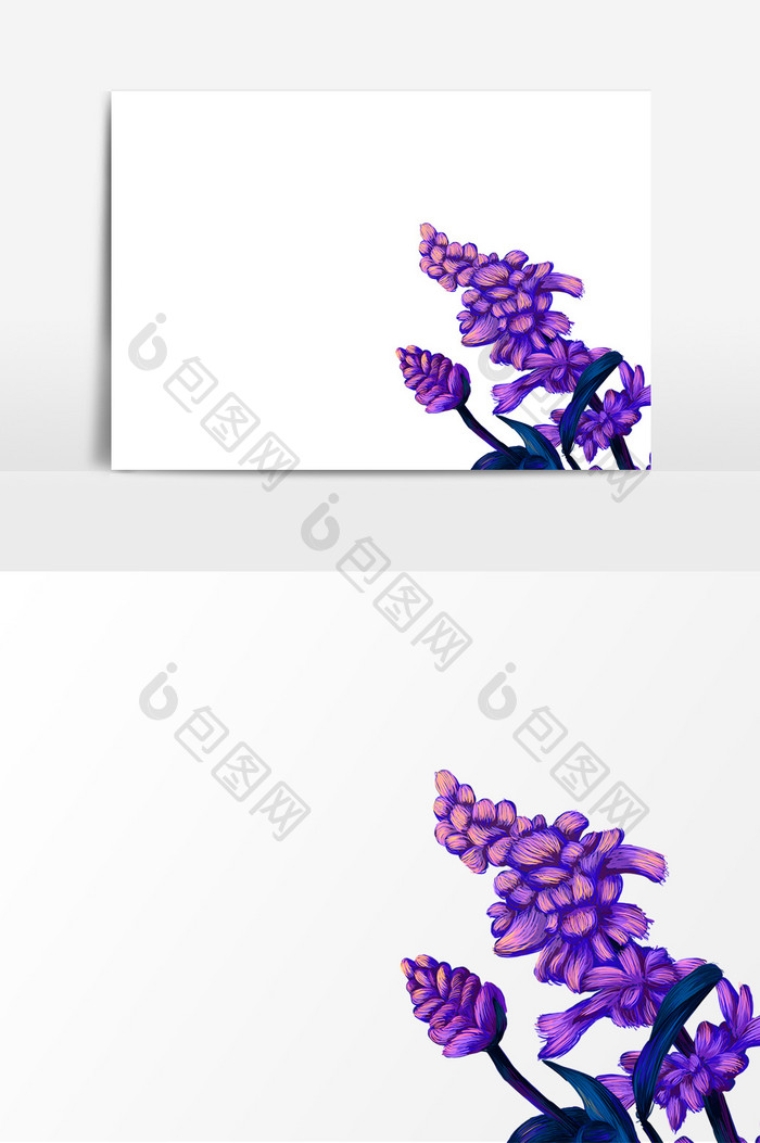 创意大气紫色花朵装饰元素