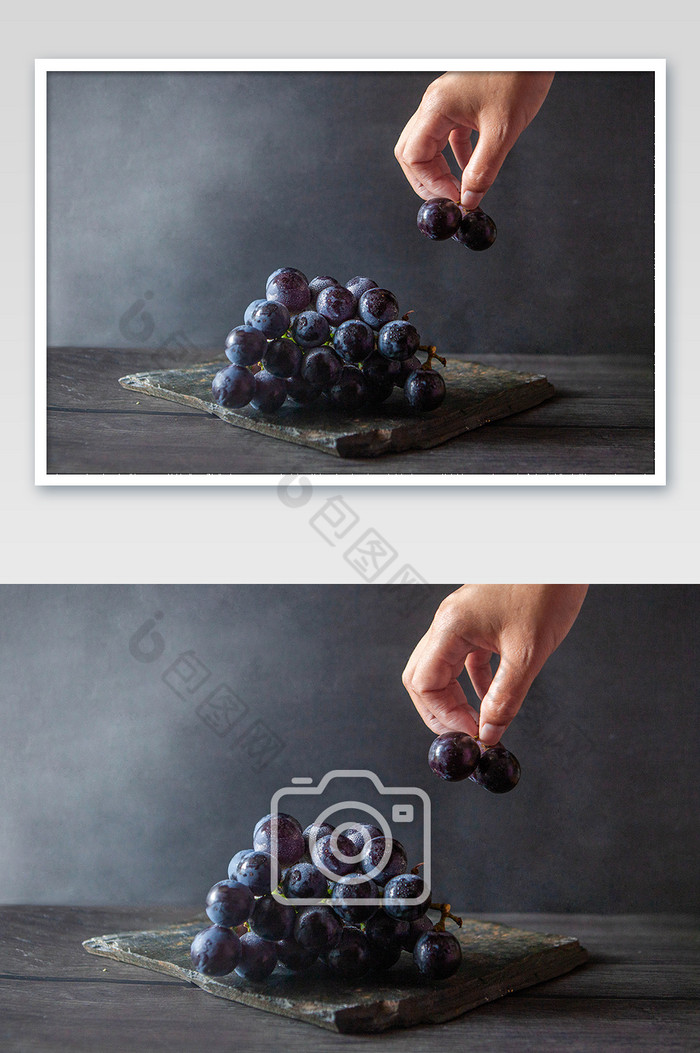 黑加仑水果当季水果复古摆拍单颗葡萄摄影图图片图片