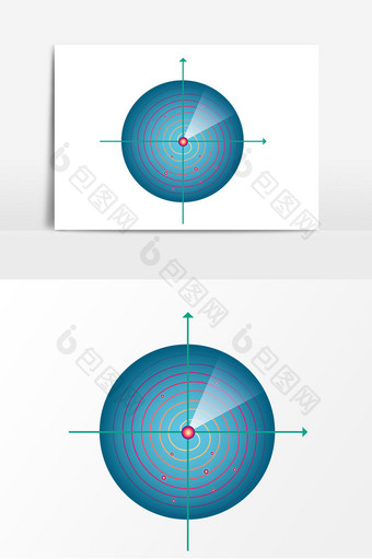 雷达探测图矢量元素图片