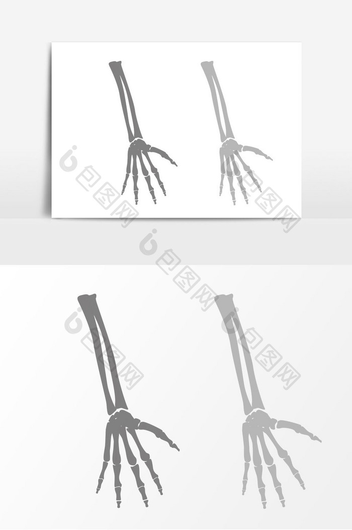 卡通手骨矢量元素