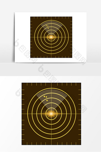 手绘黄色雷达元素图片