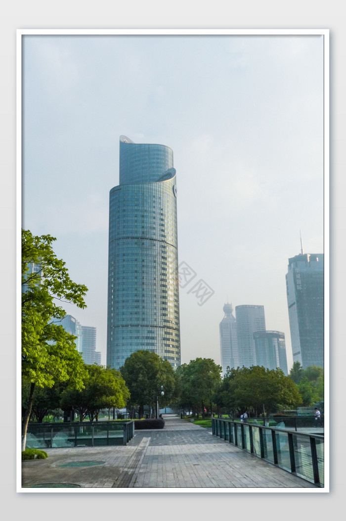 杭州大气城市建筑壮观钱江新城高楼大厦摄影图片