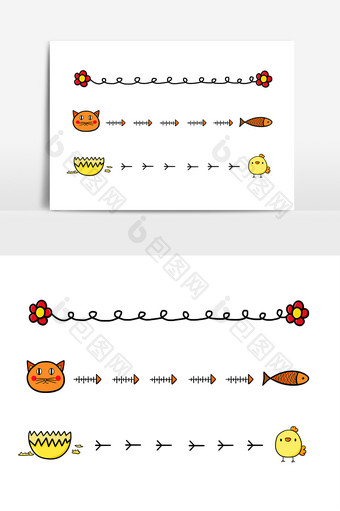 动物分割线虚线小动物装饰线图片