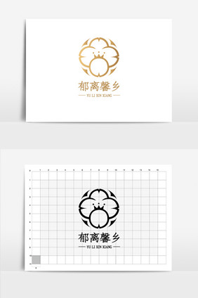 郁离馨乡花店店面logo设计