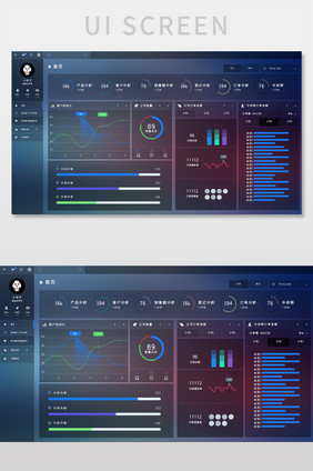 深色销售可视化数据分析管理平台UI网页界