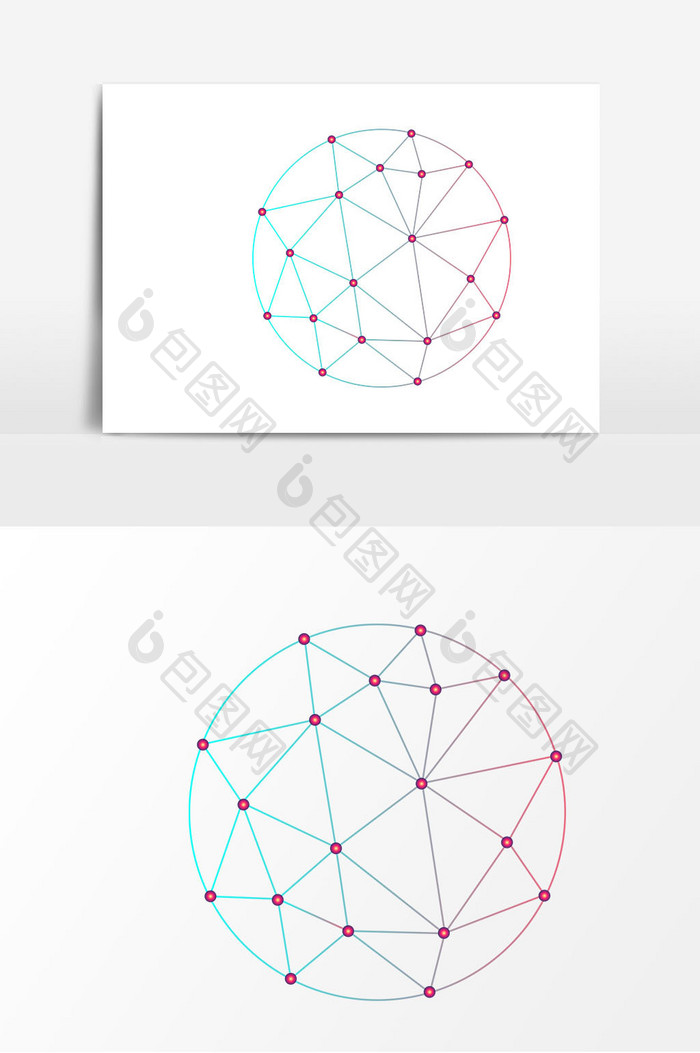 线条科技网格矢量元素