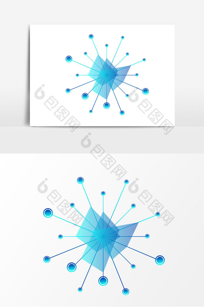 蓝色科技线矢量元素