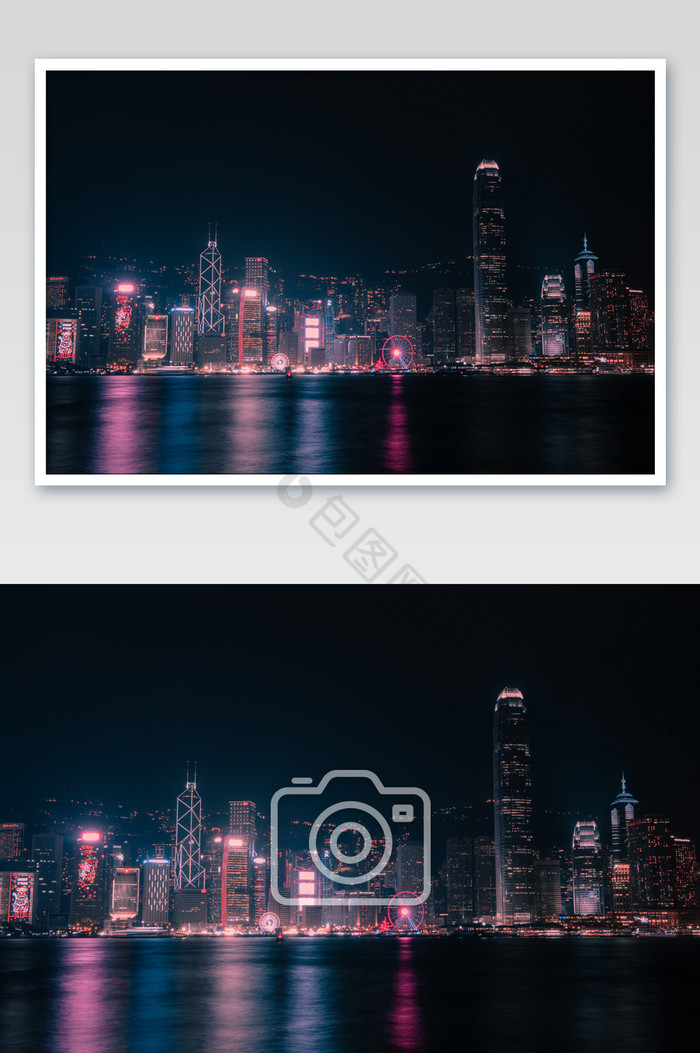 香港维港静谧城市建筑摄影图片