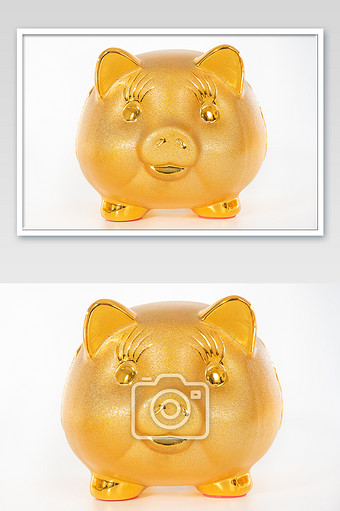 金色小猪存钱罐摄影图片