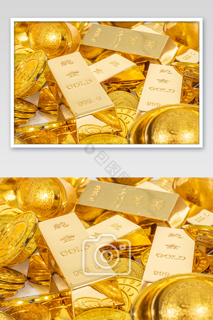 金币金条金元宝组合图片