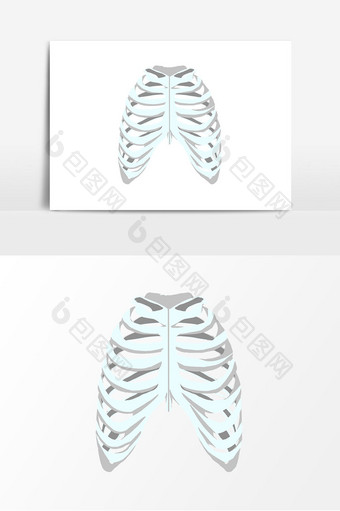 手绘人体肋骨元素图片