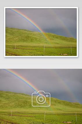 雨后彩虹双彩虹摄影图