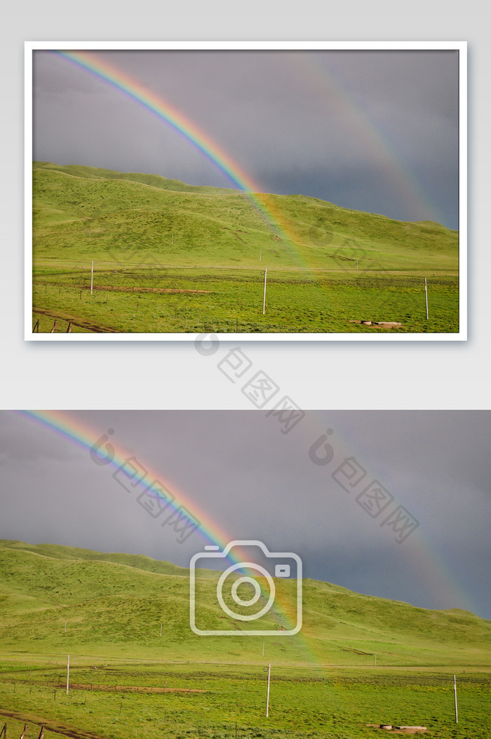 雨后彩虹双彩虹摄影图