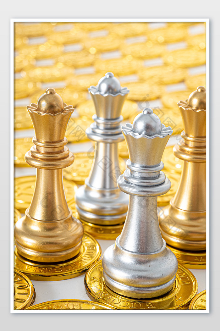 西洋象棋棋子摄影图