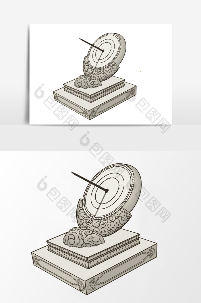 日晷的样子 简笔画图片