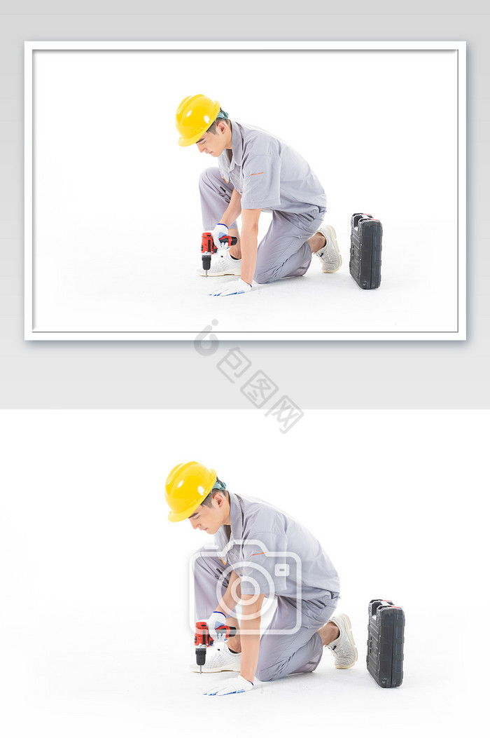 售后维修工程师用电钻工作图片