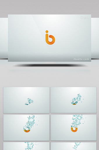 清新水滴气泡Logo开场AE模板图片