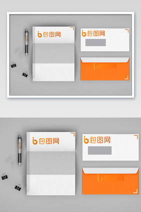 办公信封笔记本样机