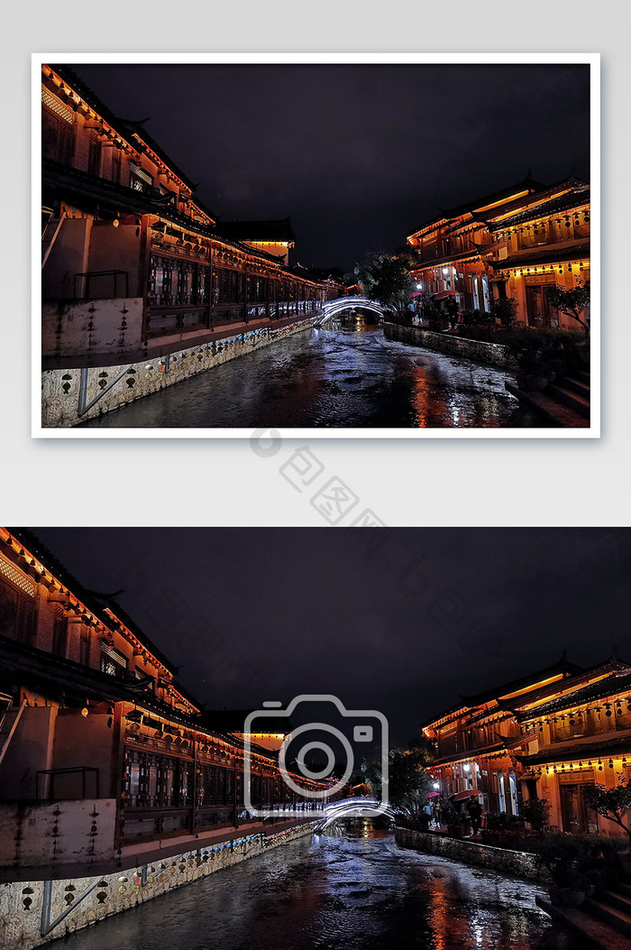 古城夜景摄影图片