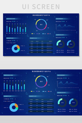 大数据集团销售资产监控平台网页UI界面