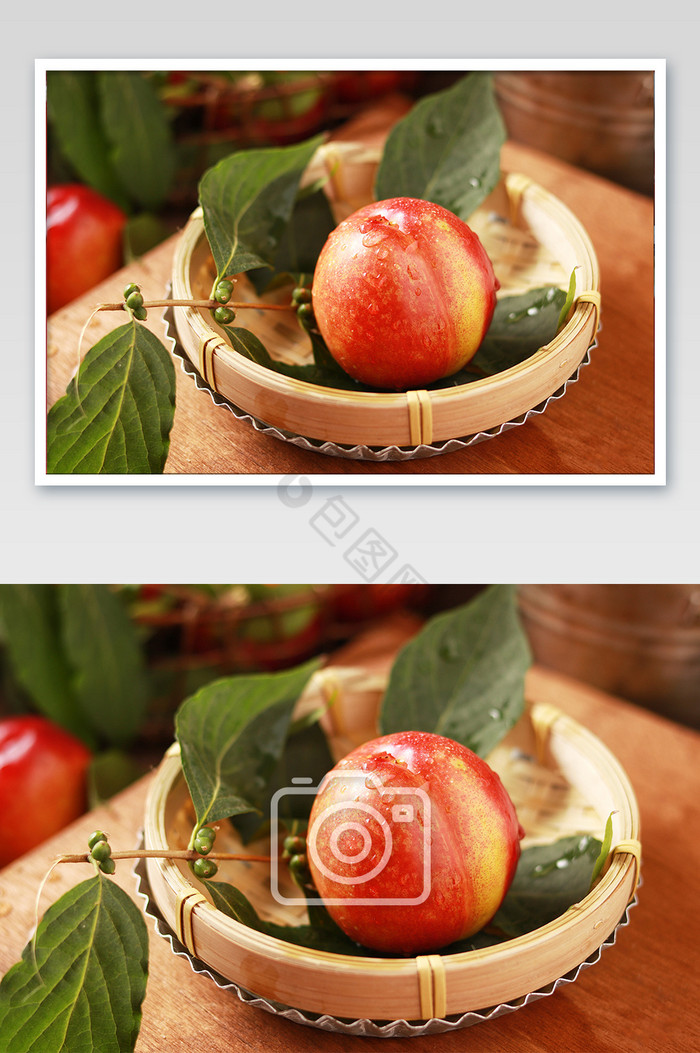 新鲜现摘有机水果桃子油桃图片