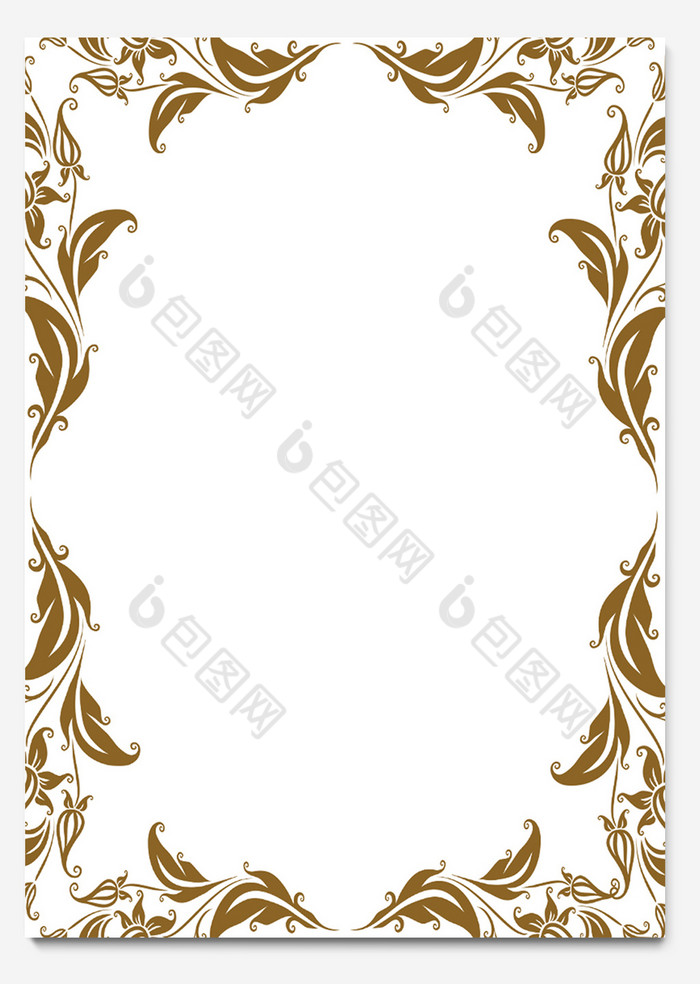 金色欧式花边信纸背景word模板