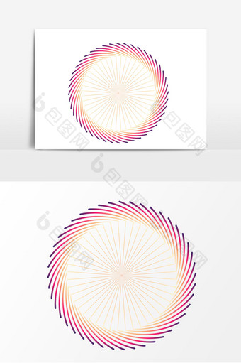 彩色科技螺旋丸矢量素材图片