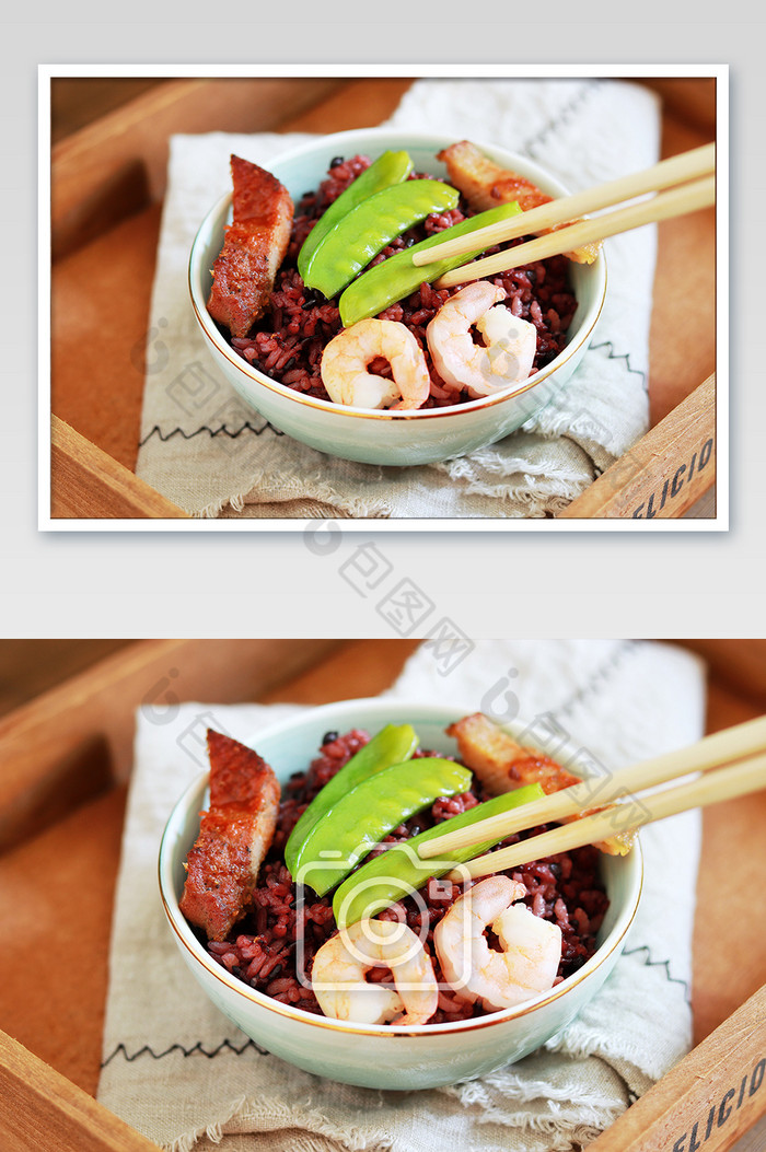 黑米饭杂粮糙米饭减肥餐图片图片
