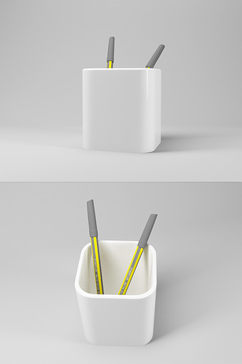 简约笔筒模型c4d产品样机(oc)