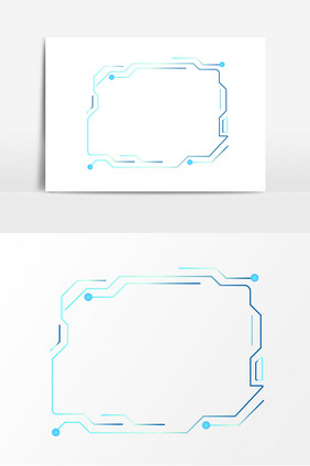 蓝色科技边框矢量素材