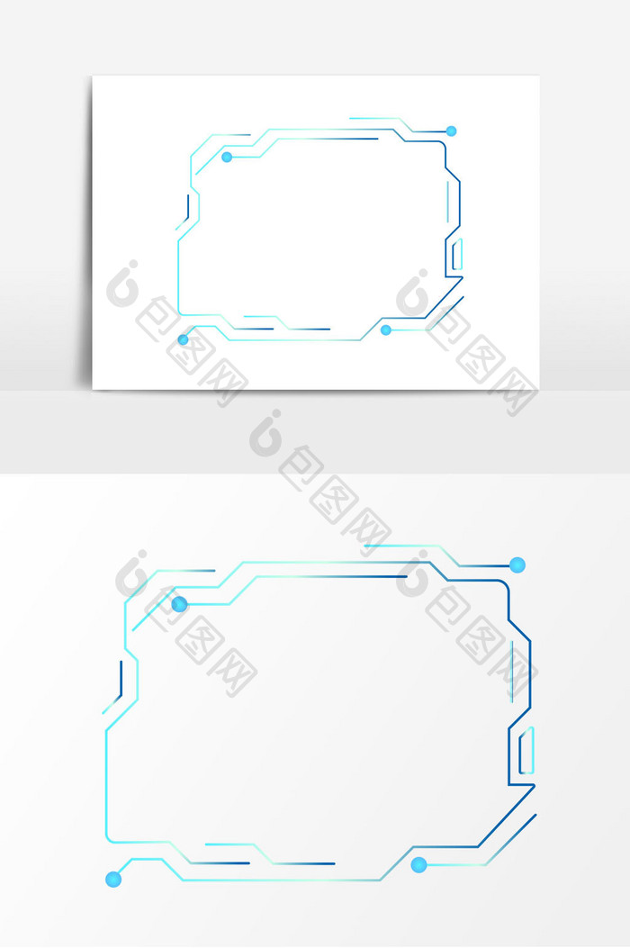 蓝色科技边框矢量素材