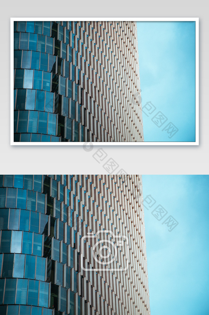 现代化建筑外墙蓝色建筑摄影图片