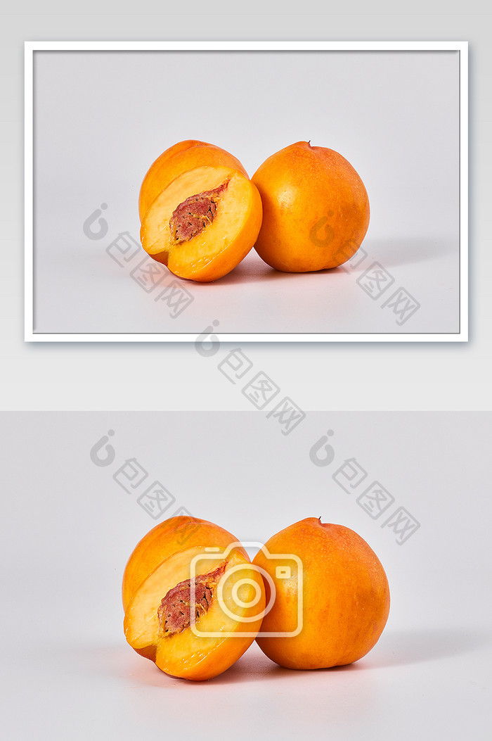 黄色油桃桃子新鲜水果白底美食摄影图片