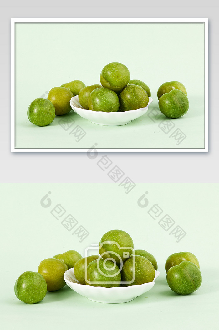 绿色清脆梅梅子新鲜水果美食摄影图片图片