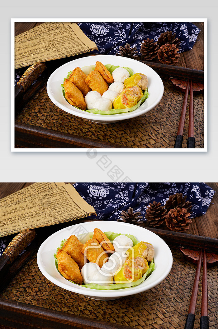 麻辣烫食材关东煮套餐丸子鱼豆腐美食摄影图图片图片