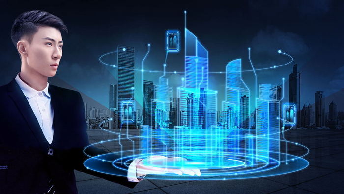 智能城市数字化科技全息投影动态gif