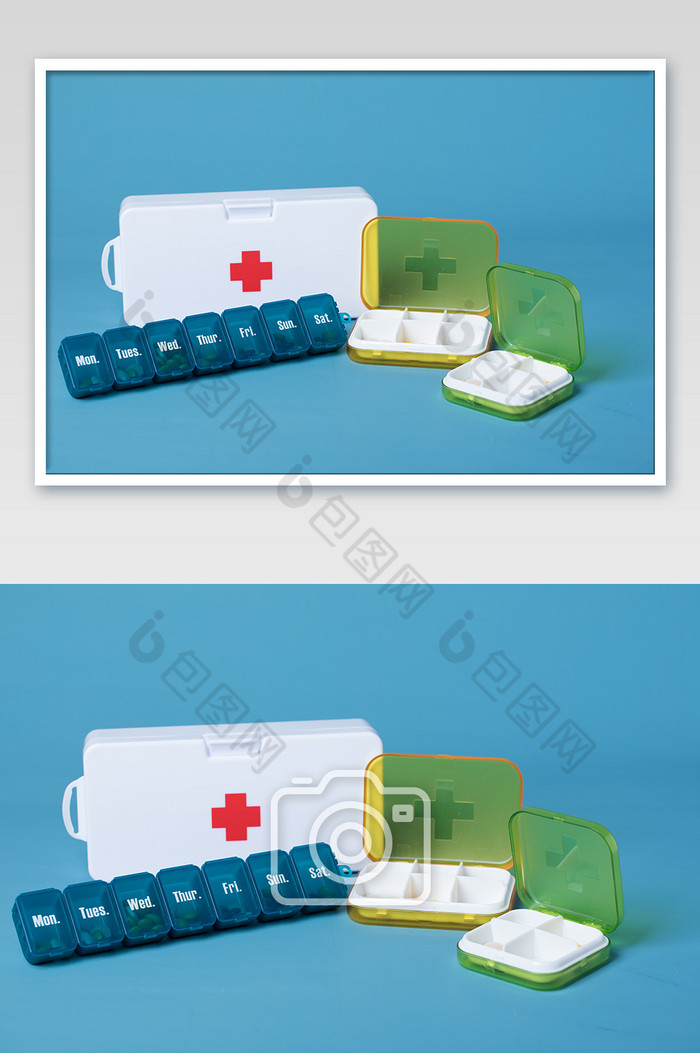 医疗箱药片分装盒摄影图片图片