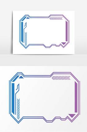 矢量科技感线条边框元素