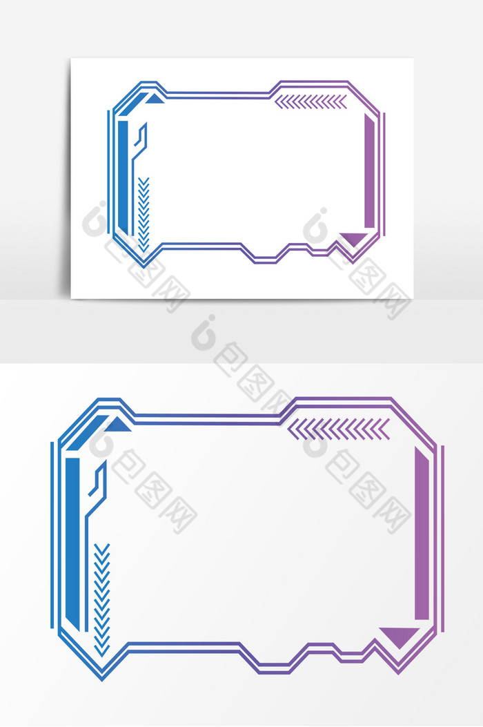 科技感线条边框素材免费下载,本次作品主题是广告设计,使用场景是元素