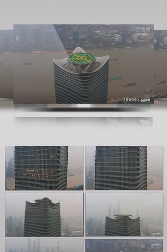 航拍上海白玉兰广场图片