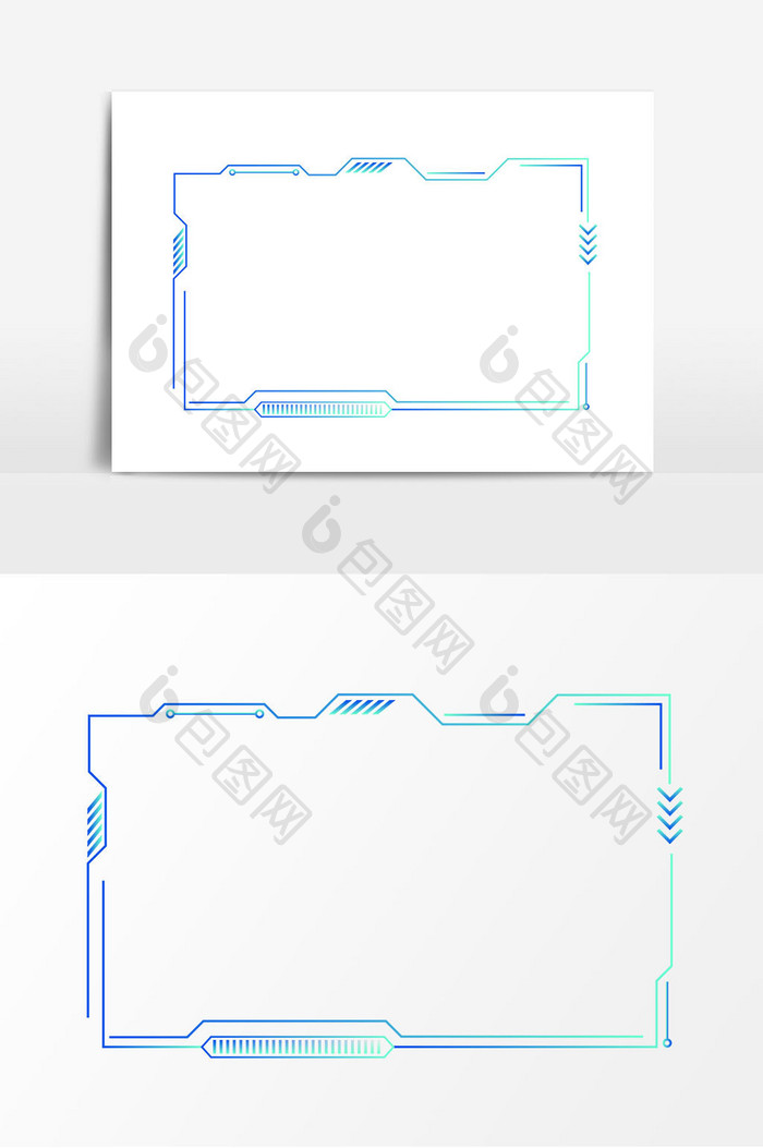 卡通蓝色科技边框矢量素材