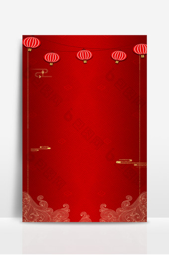 红色灯笼中国风新年背景图片